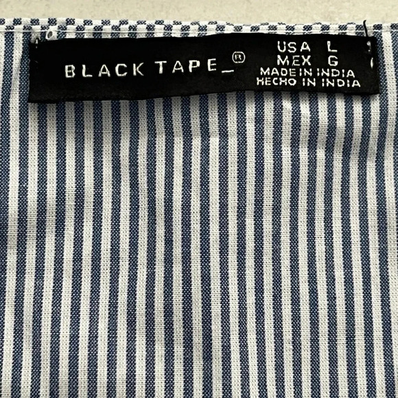 NWT BLACK TAPE_/ 100% cotton baby doll blouse/ White & blue stripes/ Size US L - Picture 7 of 14
